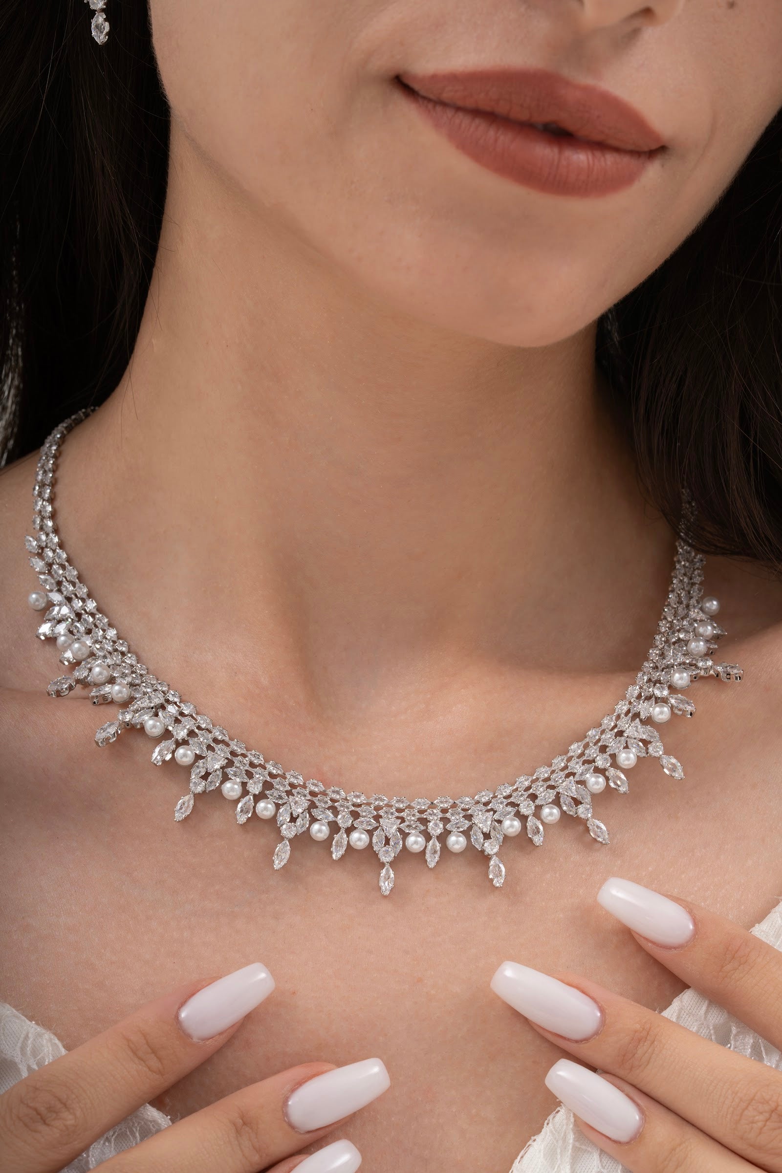 MİREL 7157 Zirkon Taşlı Gelin Seti Fashion Jewelry Set product photo 2