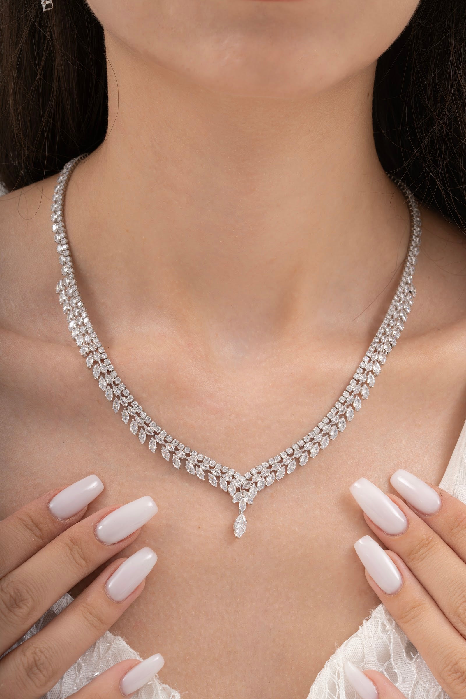 MİREL 7059 Zirkon Taşlı Gelin Seti Fashion Jewelry Set product photo 2