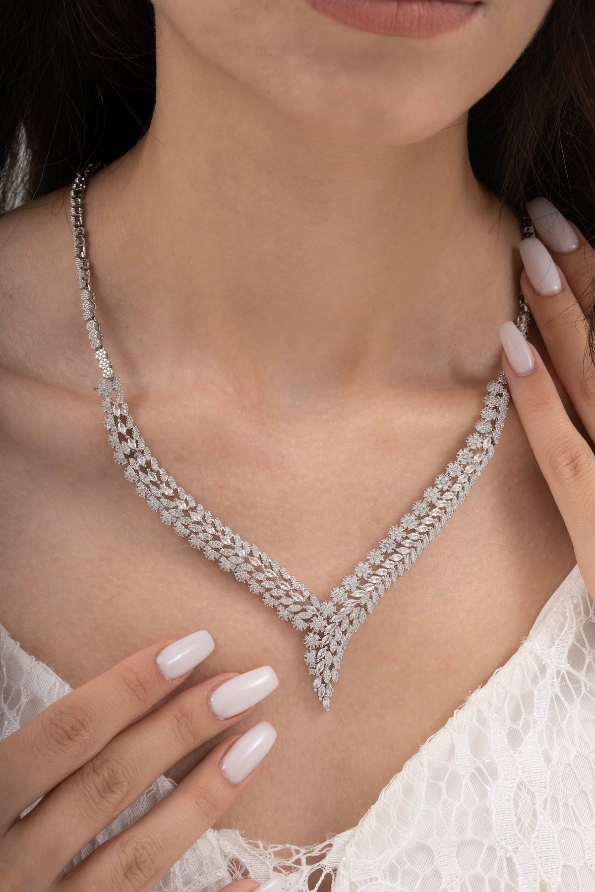 MİREL 7046 Zirkon Taşlı Gelin Seti Fashion Jewelry Set product photo 2