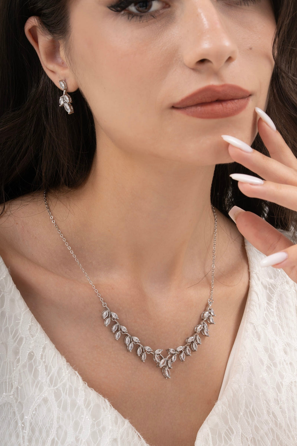MİREL 7125 Zirkon Taşlı Gelin Seti Fashion Jewelry Set product photo 1
