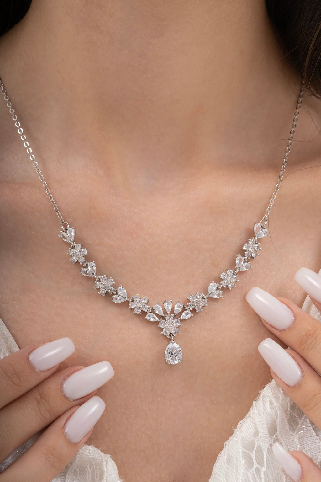 MİREL 7098 Zirkon Taşlı Gelin Seti Fashion Jewelry Set product photo 2