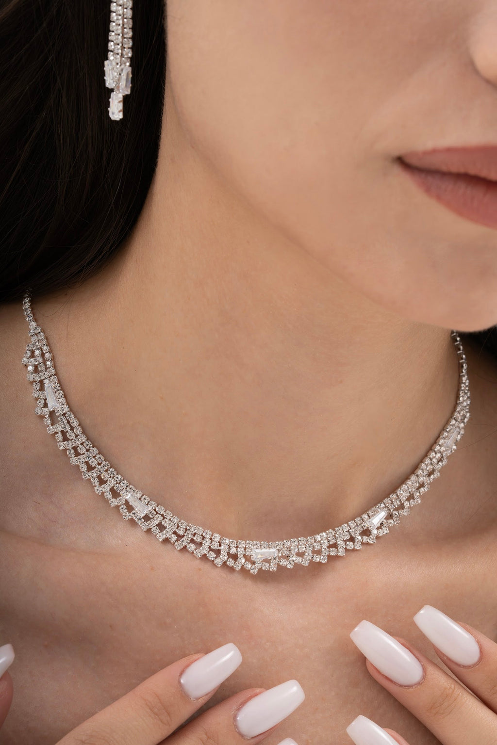 MİREL 7015 Zirkon Taşlı Gelin Seti Fashion Jewelry Set product photo 2