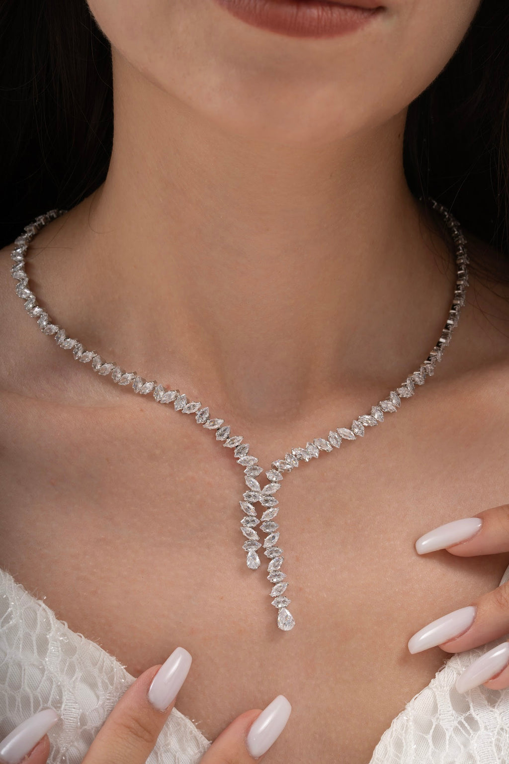 MİREL 7177 Zirkon Taşlı Gelin Seti Fashion Jewelry Set product photo 2