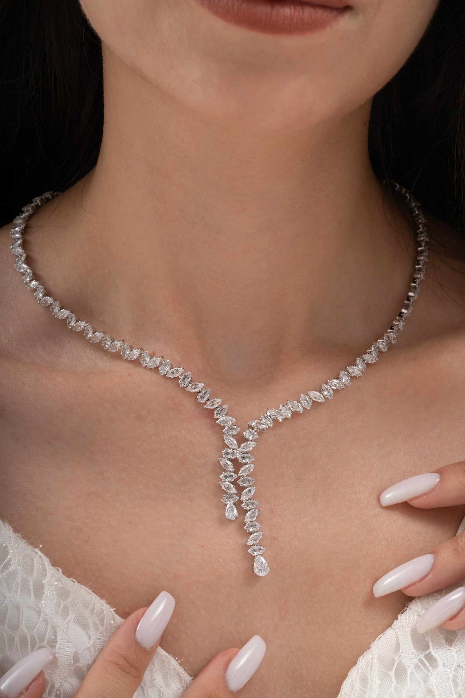MİREL 7177 Zirkon Taşlı Gelin Seti Fashion Jewelry Set product photo 2