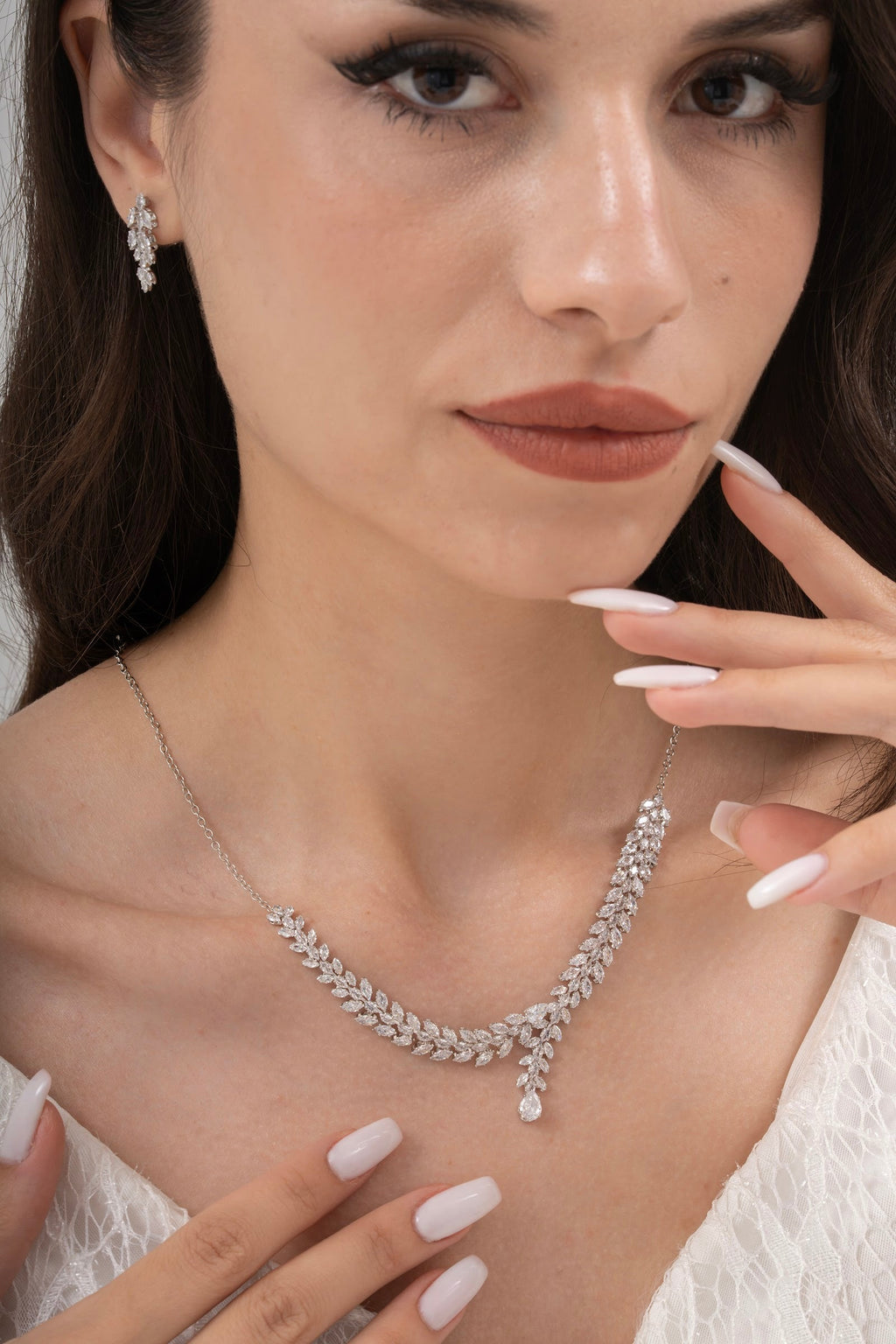 MİREL 7143 Zirkon Taşlı Gelin Seti Fashion Jewelry Set product photo 1
