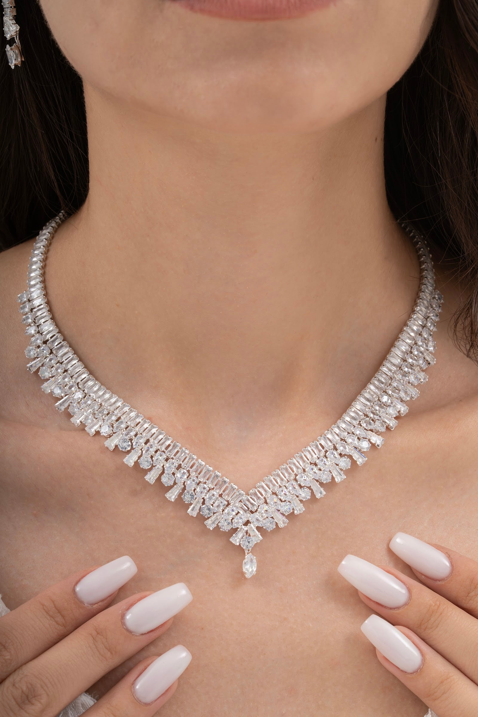 MİREL 7066 Zirkon Taşlı Gelin Seti Fashion Jewelry Set product photo 3
