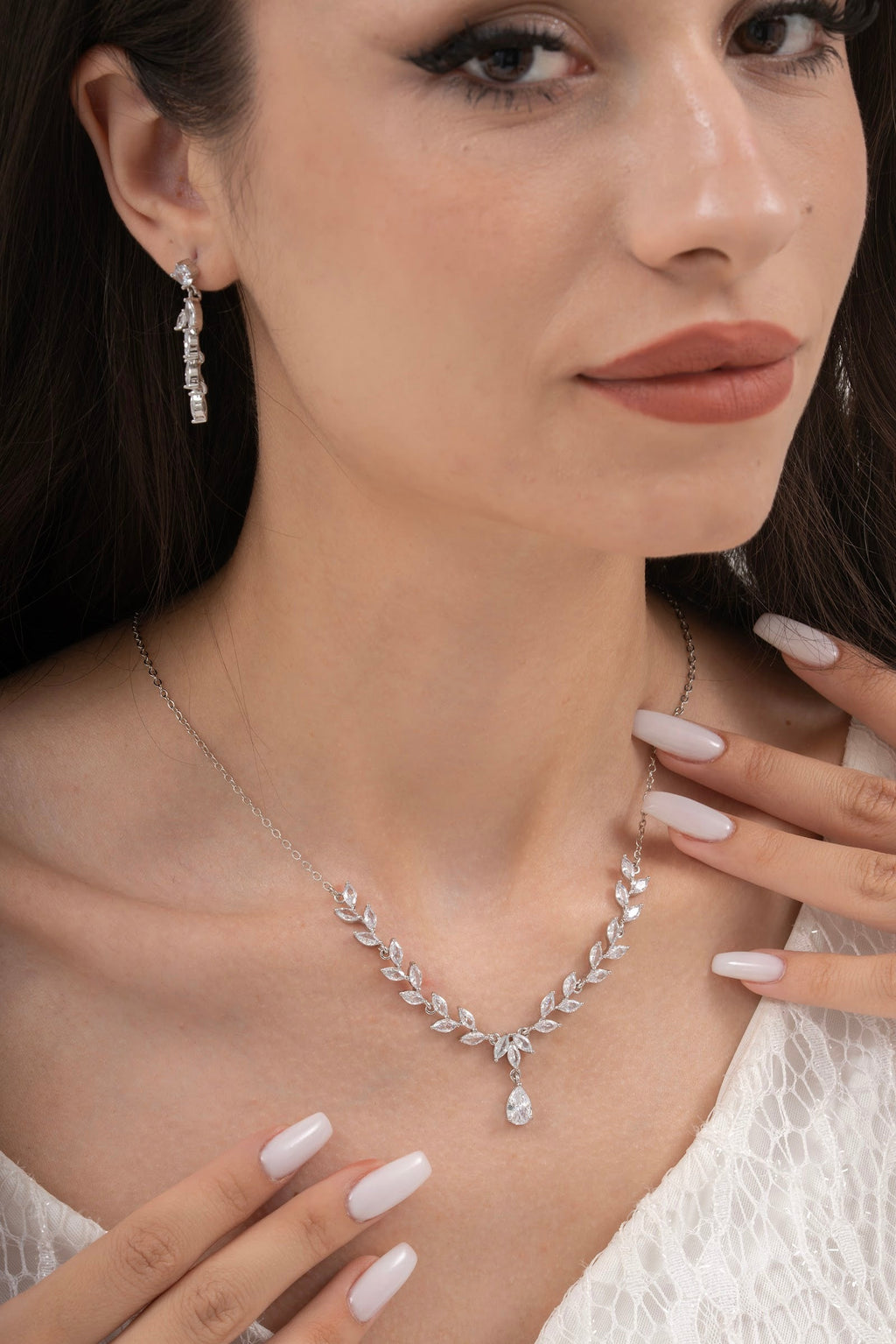 MİREL 7131 Zirkon Taşlı Gelin Seti Fashion Jewelry Set product photo 1