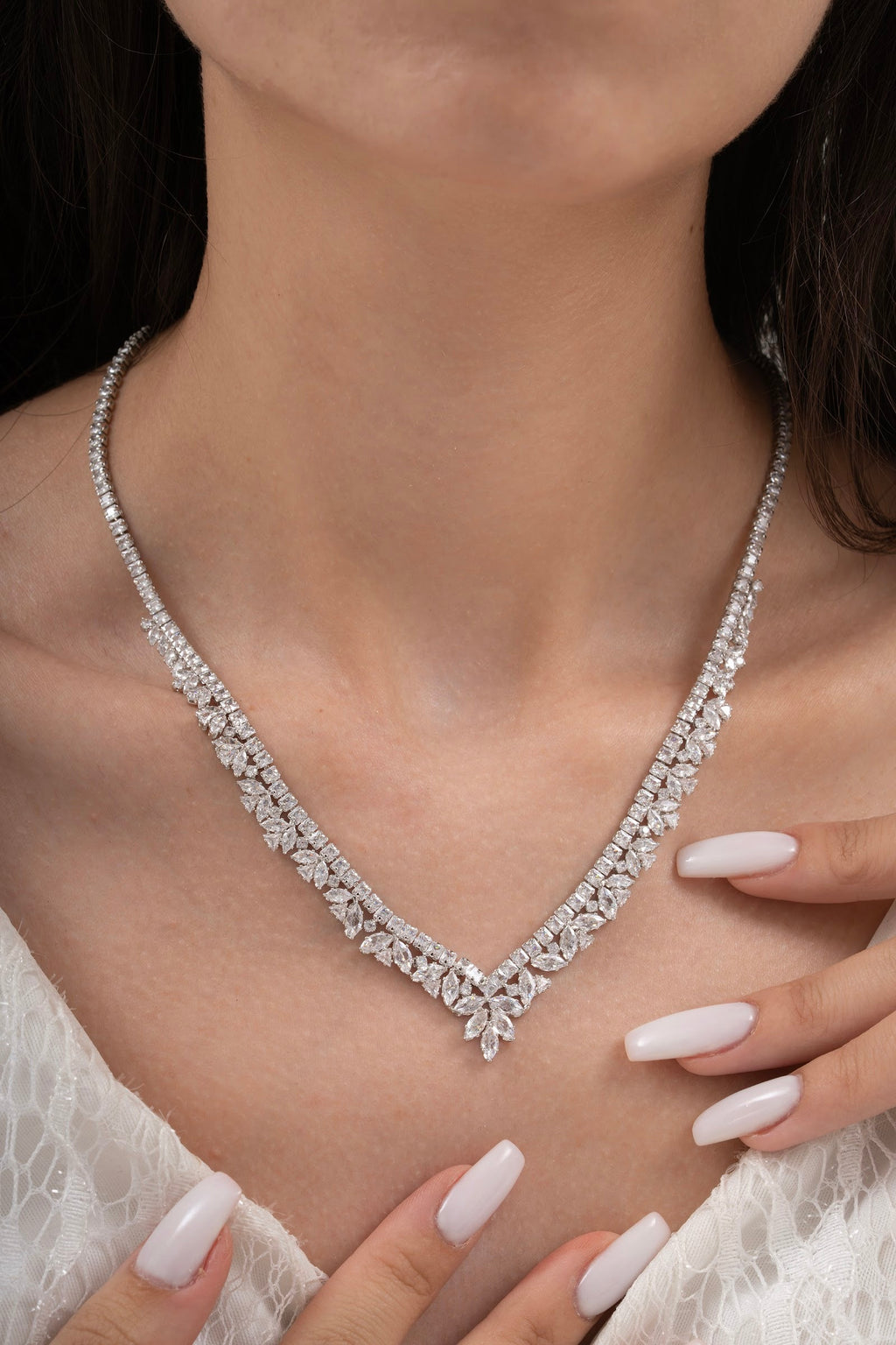 MİREL 7149 Zirkon Taşlı Gelin Seti Fashion Jewelry Set product photo 2