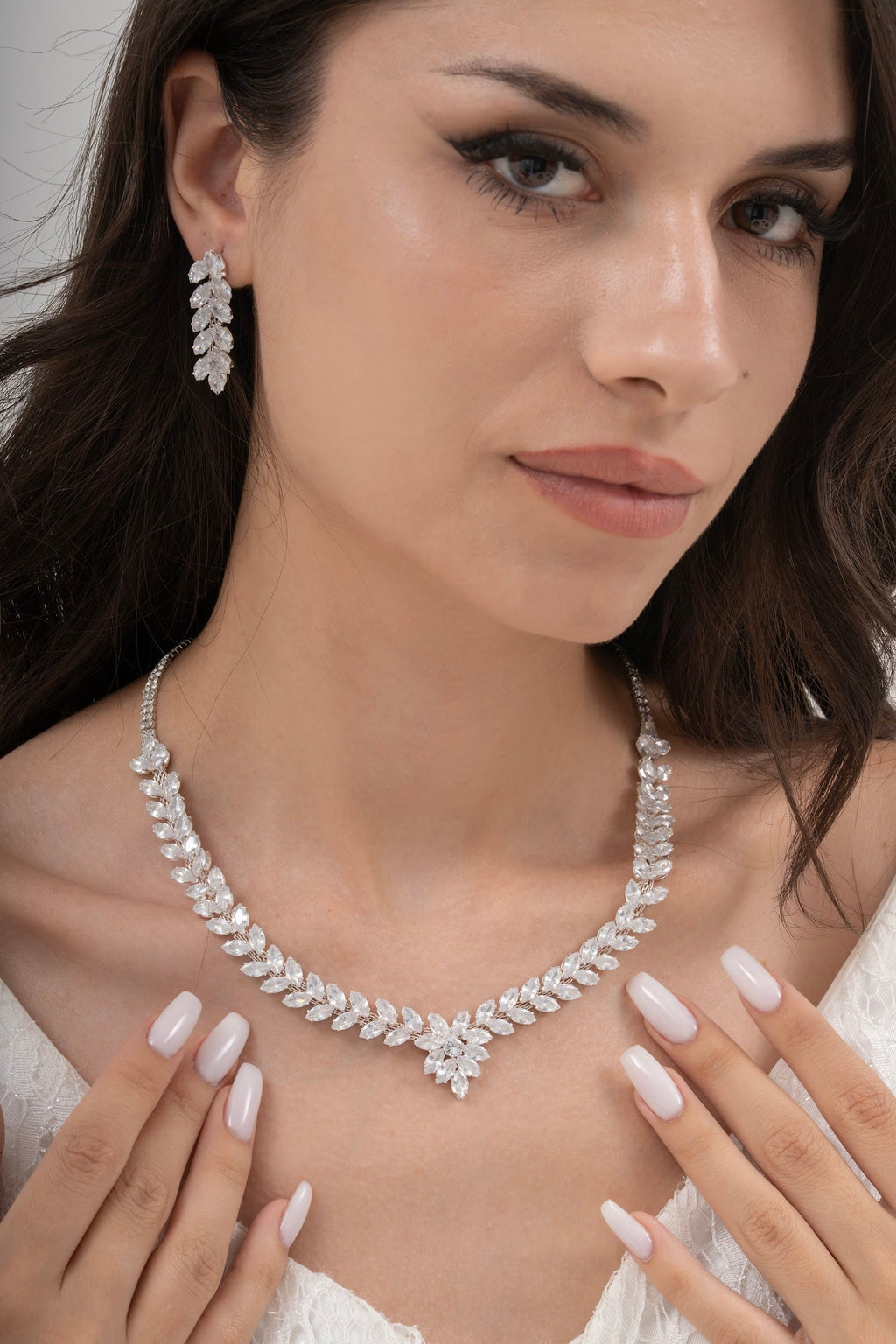 MİREL 7085 Zirkon Taşlı Gelin Seti Fashion Jewelry Set product photo 1