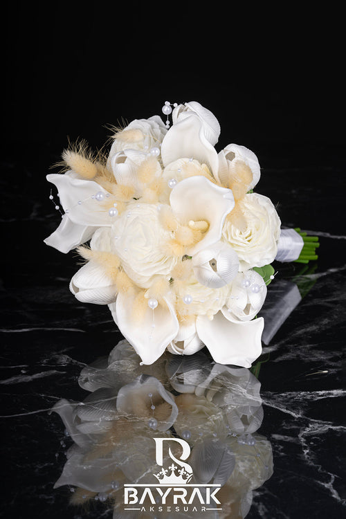 Florea -3080- Beyaz GUL & Lale Bridal Bouquet product photo 2