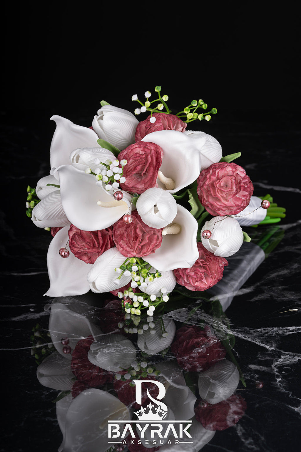 Florea 3040 Pembe Karanfil & Lale Bridal Bouquet product photo 2